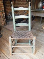 Green Painted Ladderback Chair