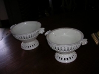 Pair of Creamware Compotes